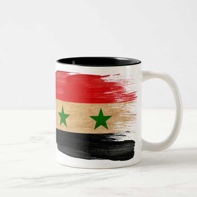 Syrien flaggamugg Två-Tonad mugg (Höger)