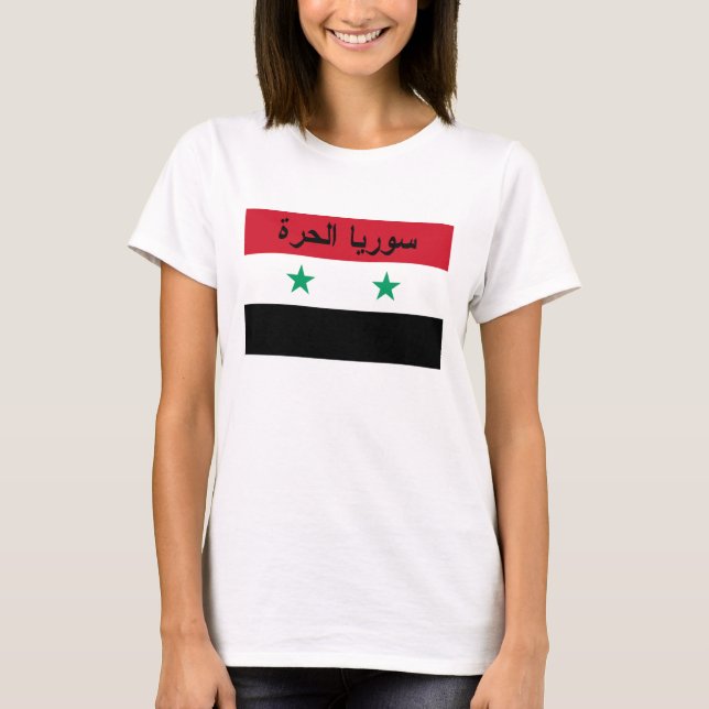 Syrien - fri Syrien flaggaسورياالحرة Tee Shirt (Framsida)