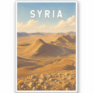 Syrien Illustration Resa Konst Vintage Klistermärken