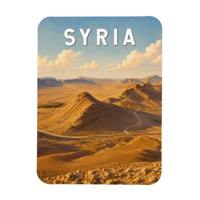 Syrien Illustration Resa Konst Vintage Magnet (Vertikal)