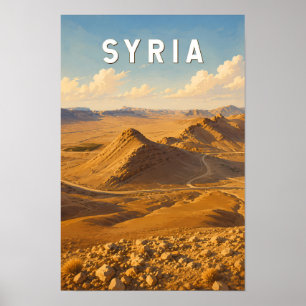 Syrien Illustration Resa Konst Vintage Poster