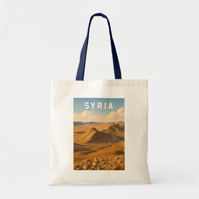 Syrien Illustration Resa Konst Vintage Tygkasse (Framsidan)