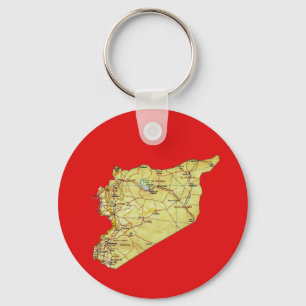 Syrien karta Keychain Nyckelring