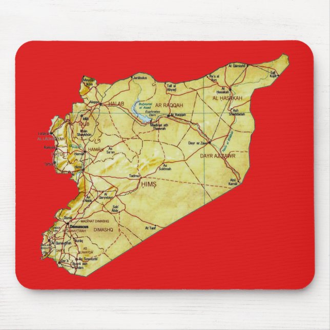 Syrien Karta Mousepad Musmatta (Framsidan)