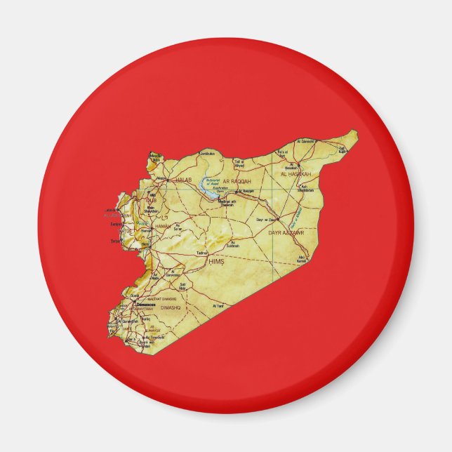 Syrien Kartmagnet Magnet (Framsidan)