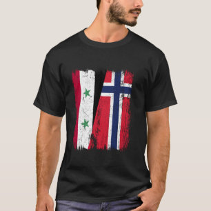 Syrien Norge Halv Flagga Syrisk Norsk Härkomst T Shirt