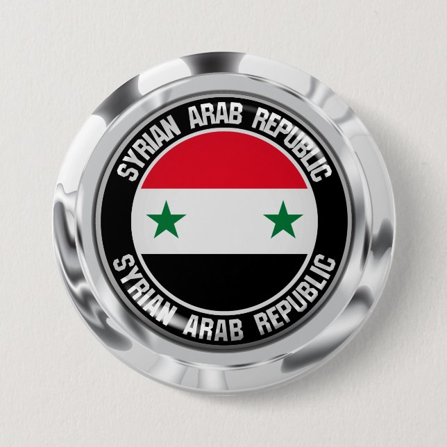 Syrien Round Emblem Knapp (Framsida)