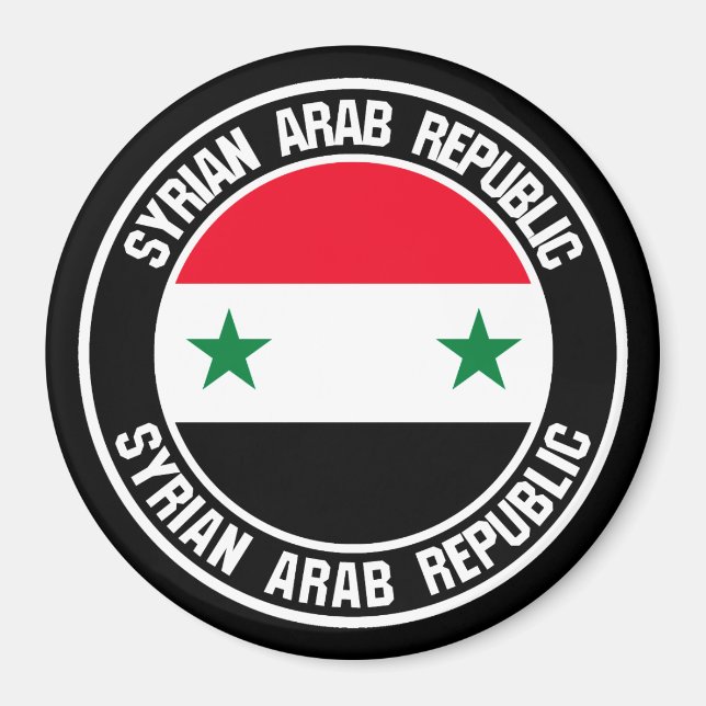Syrien Round Emblem Magnet (Framsidan)
