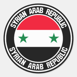 Syrien Round Emblem Runt Klistermärke
