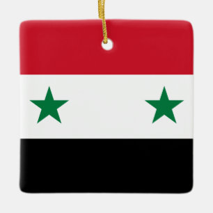 Syrien (Syrien) Flagga Julgransprydnad Keramik