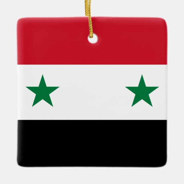 Syrien (Syrien) Flagga Julgransprydnad Keramik (Framsida)