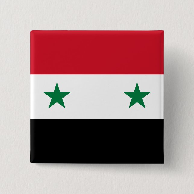Syrien (Syrien) Flagga Knapp (Framsida)
