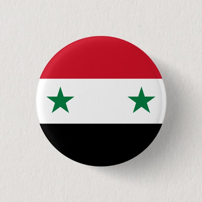 Syrien (Syrien) Flagga Knapp (Framsida)
