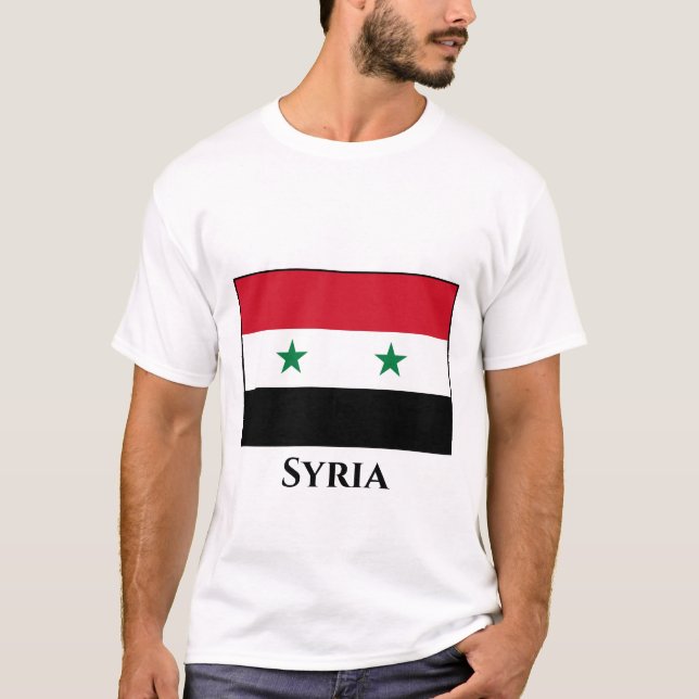 Syrien (Syrien) Flagga T Shirt (Framsida)