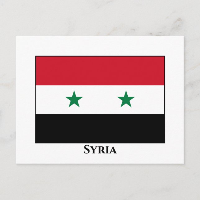 Syrien (Syrien) Flagga Vykort (Framsida)