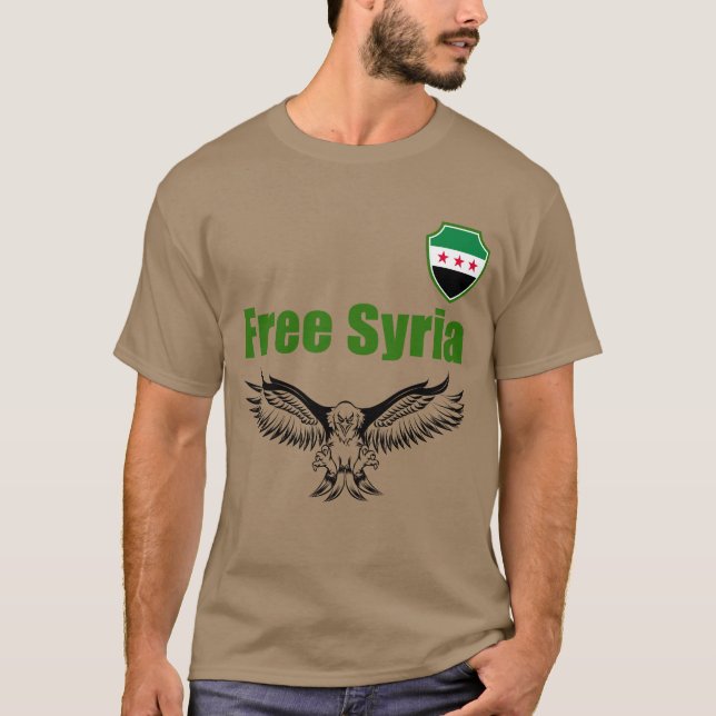 Syrien,Syrien,Free syria Flagga. T Shirt (Framsida)