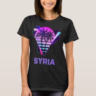 Syriens 80-tal Handflatan Träd Retro Vintage Syris T Shirt