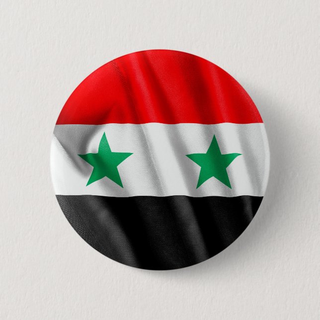 Syriens Flagga 2-färgade cirkel Knapp (Framsida)