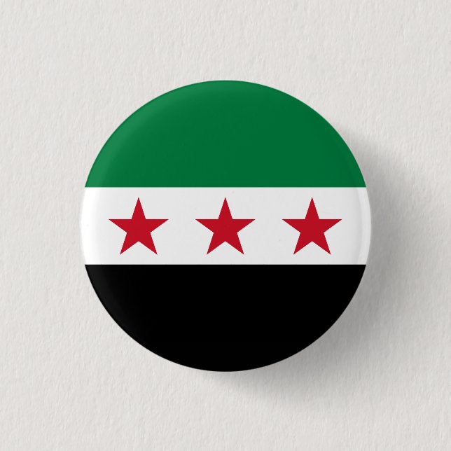 Syriens flagga (december 2024) knapp (Framsida)