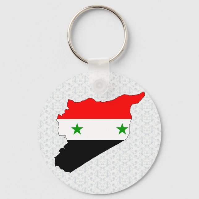 Syriens Flagga fullt storlek Nyckelring (Framsida)