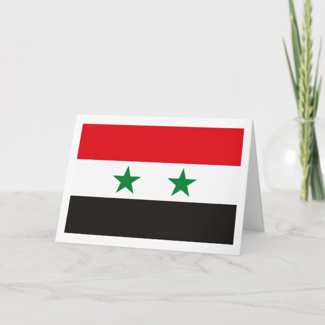 Syriens Flagga Greeting Card Kort (Framsida)