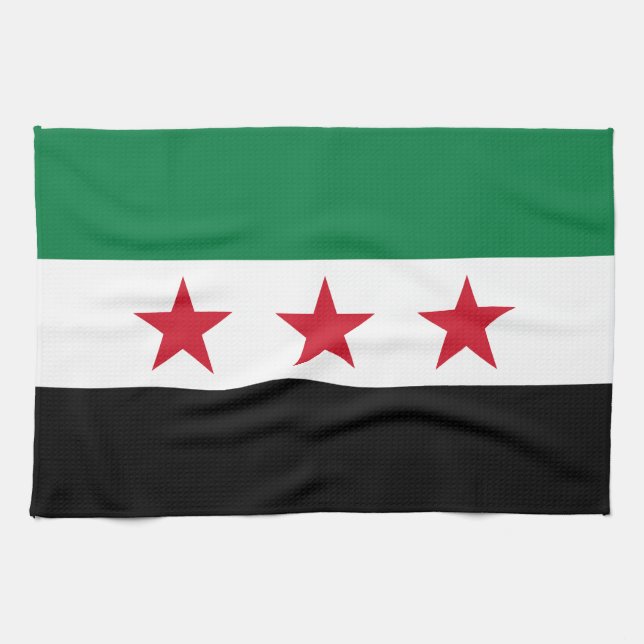 Syriens flagga kökshandduk (Horisontell)