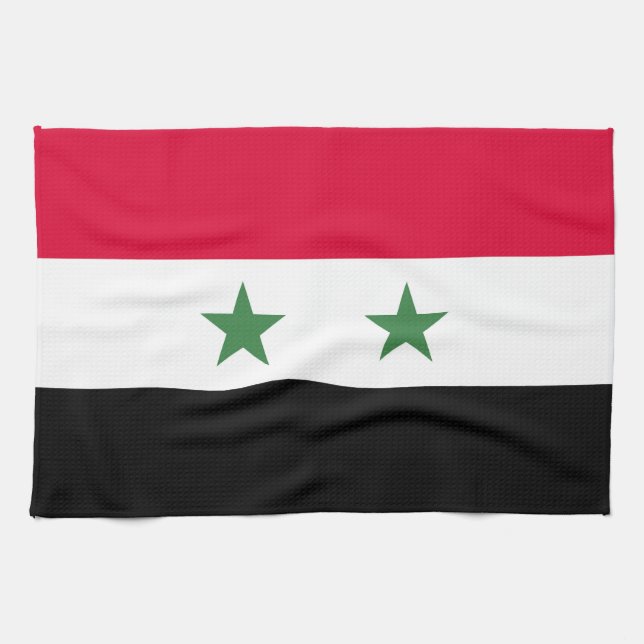 Syriens flagga kökshandduk (Horisontell)