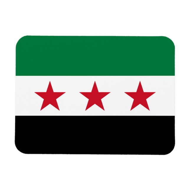 Syriens flagga magnet (Horisontell)