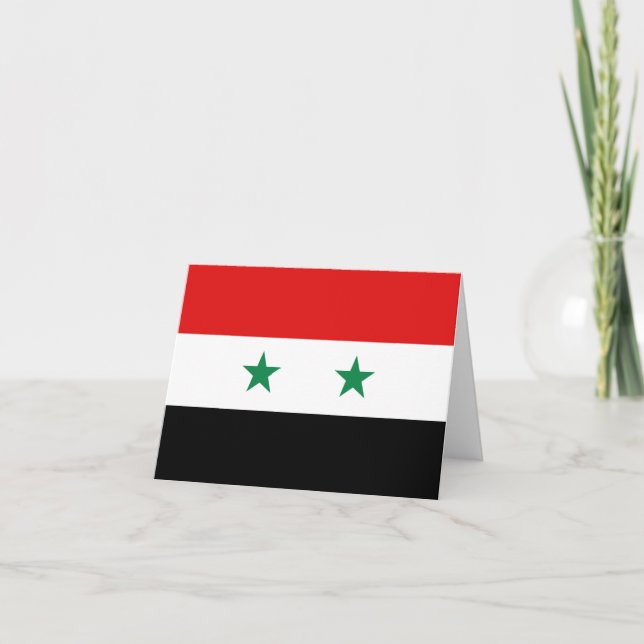 Syriens flagga Notekort Kort (Framsida)