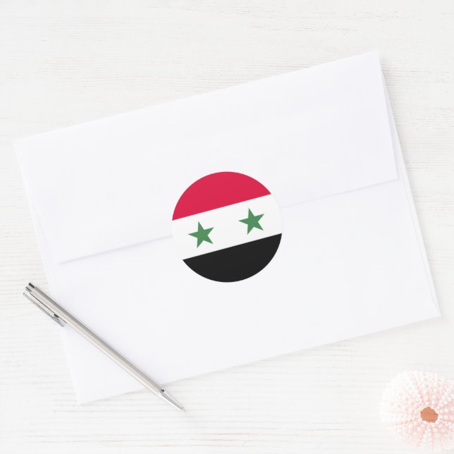 Syriens flagga runt klistermärke (Kuvert)