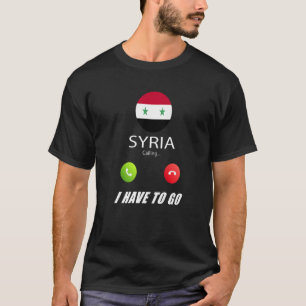 Syriens Flagga Souvenir Syrien ringer T Shirt