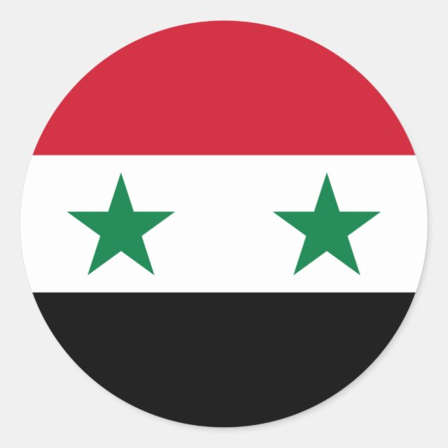 Syriens Flagga, Syriens Flagga Runt Klistermärke (Framsida)