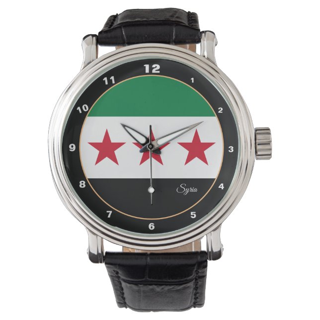 Syriens Flagga, Syriens oberoende, mode/design Armbandsur (Framsida)