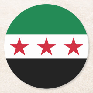 Syriens flagga underlägg papper rund