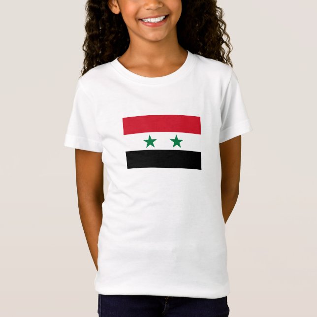 Syriens gamla flagga t shirt (Framsida)
