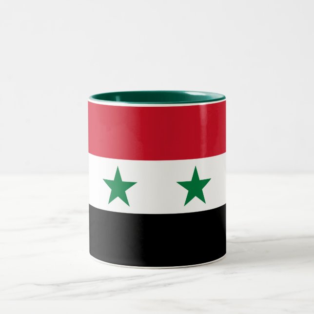 Syriens gamla flagga Två-Tonad mugg (Center)