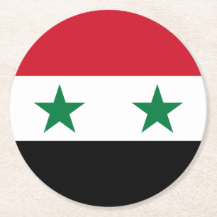 Syriens gamla flagga underlägg papper rund