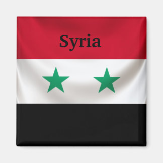 Syriens kvadratliga flagga, ceremoniell skrapad magnet