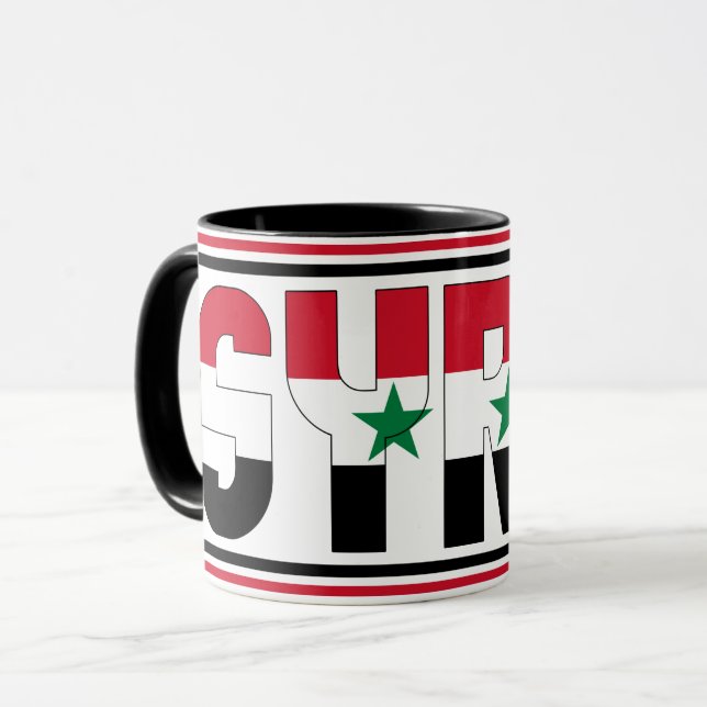 Syriens nationella Flagga Patriotic Coffee Mugg (Framsida vänster)