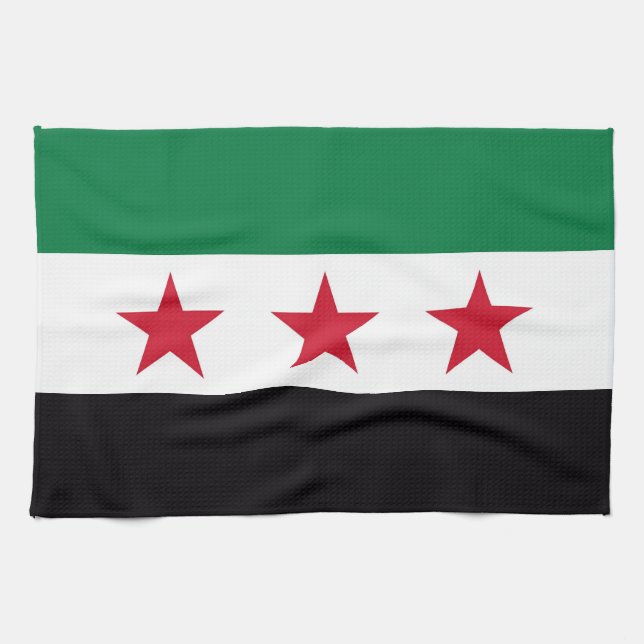 Syriens nya flagga revolution kökshandduk (Horisontell)