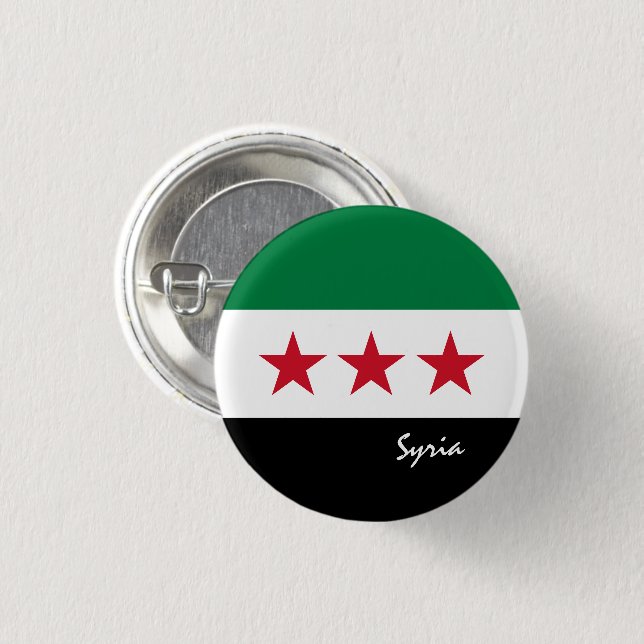 Syriens självständighetsknapp, patriotisk syrisk F Knapp (Framsida & baksida)