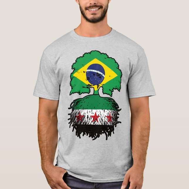 Syrisk Brasilianska rötter och kronträd T Shirt (Framsida)