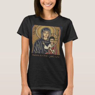 Syrisk mosaik av Madonna och barn Maronit  T Shirt