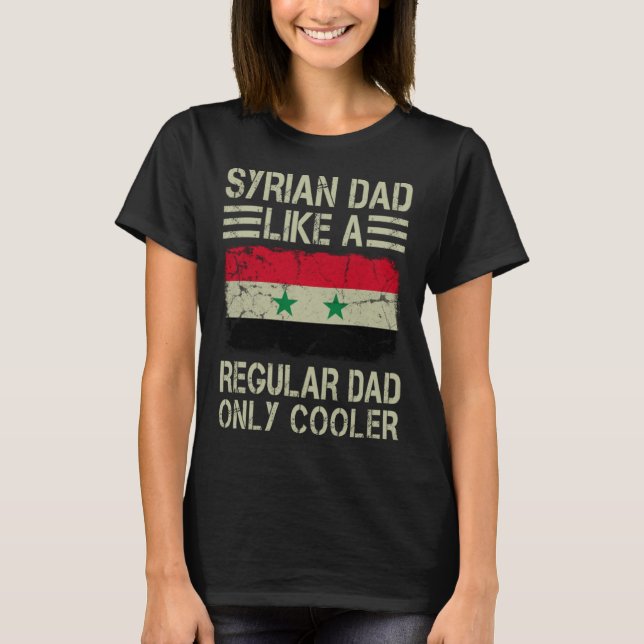 Syriska Pappa som en vanlig Pappa Endast Cooler Fu T Shirt (Framsida)