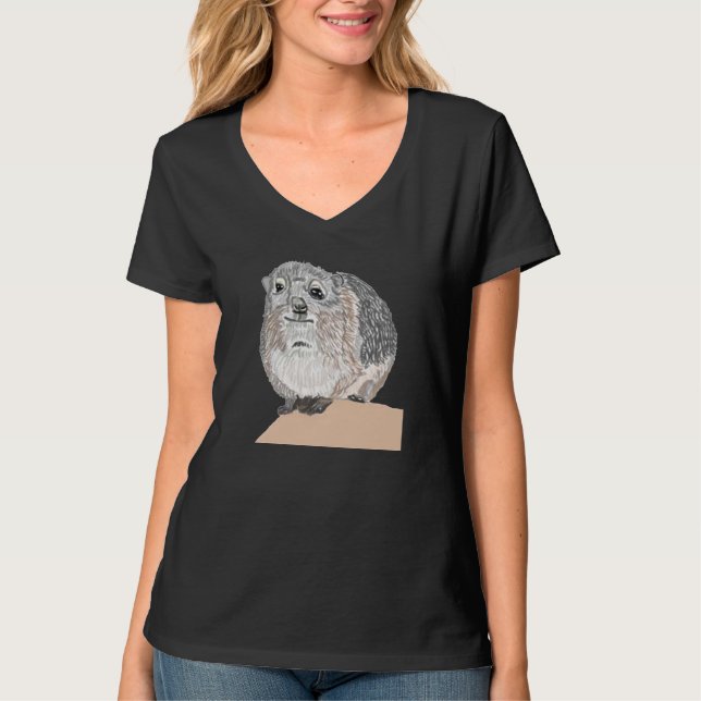 Syriska Sten Hyrax (Procavia capensis syriaca) Tee (Framsida)