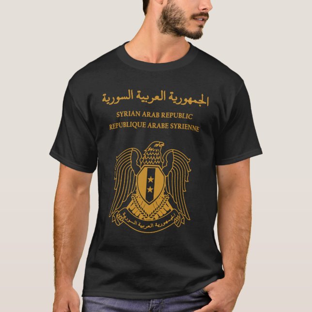 Syriskt pass, syrien, syrien, syrien flagga. t shirt (Framsida)