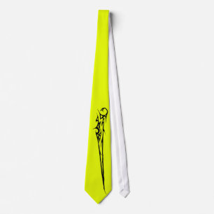 Syrlig chartreuse tie med singelmönster slips