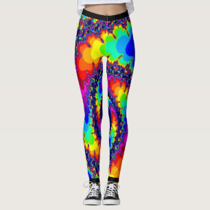 Syrlig damasker för resaregnbågespiral leggings