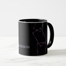Syrlig svart geometrisk ram Anpassad kaffemugg