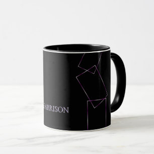Syrlig svart geometrisk ram Anpassad kaffemugg